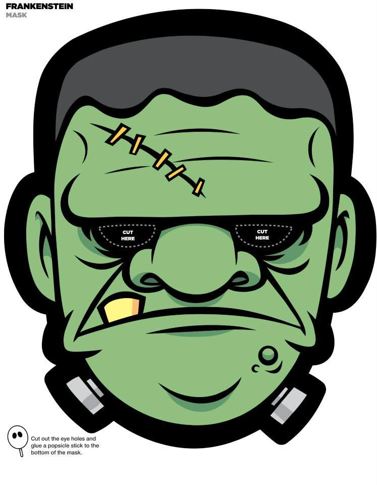 Frankenstein printable Halloween mask