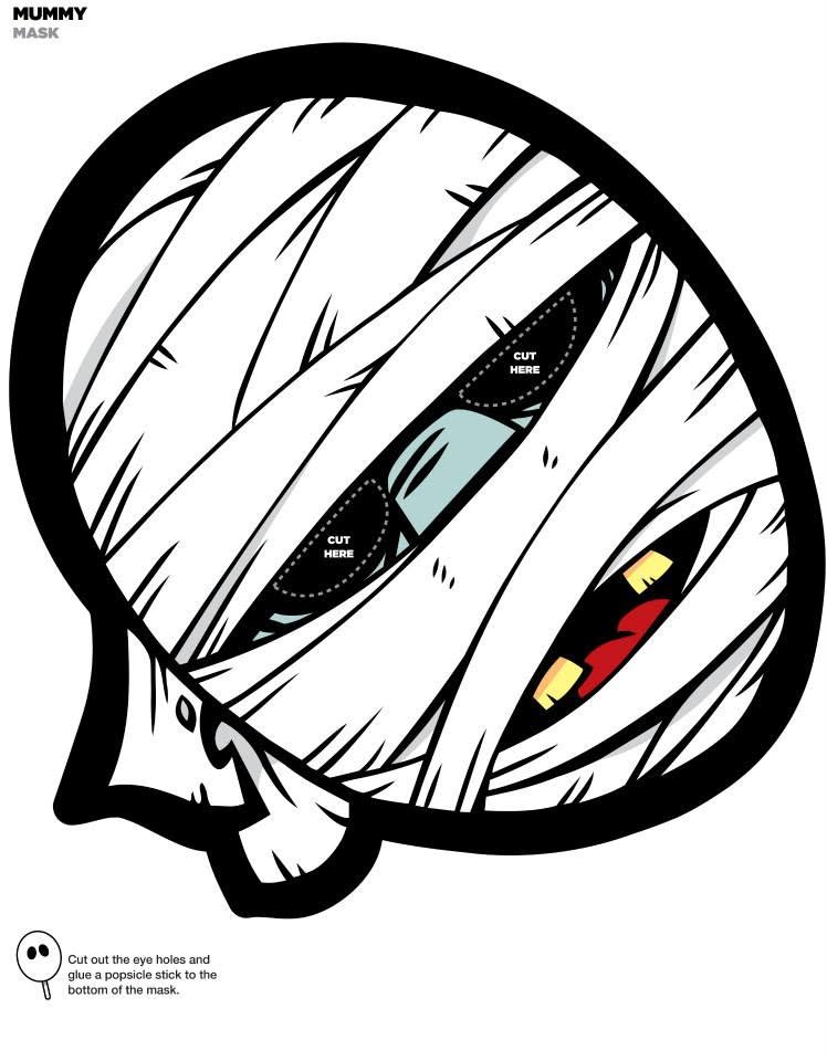 Mummy printable Halloween mask