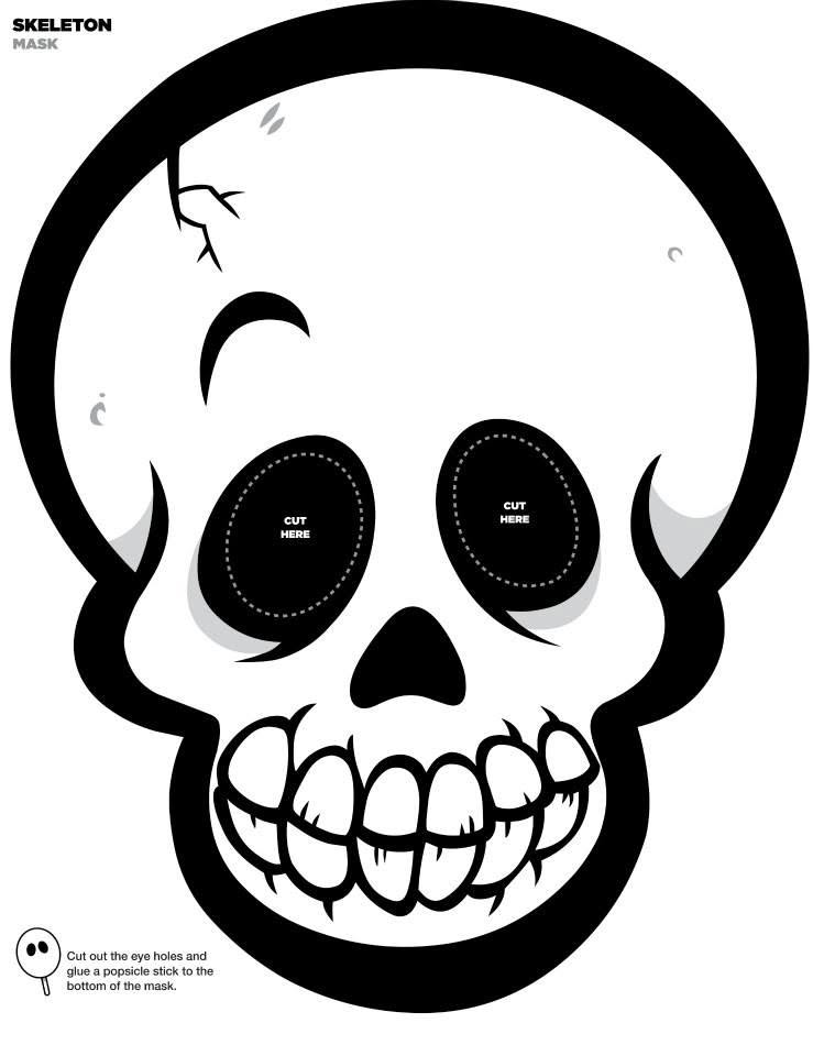 Skeleton printable Halloween mask