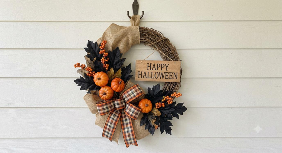 Harvest Spook Halloween door wreath